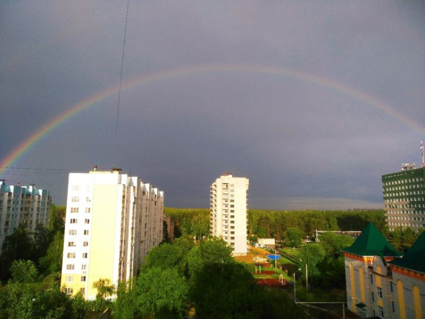 Первую двойную радугу в 2020 году в Воронеже записали на видео