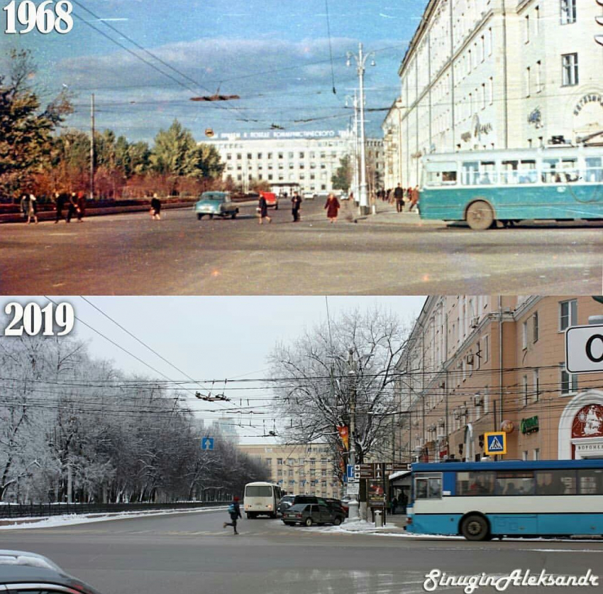 Воронеж 60-х сравнили с современным на снимке с одного ракурса 
