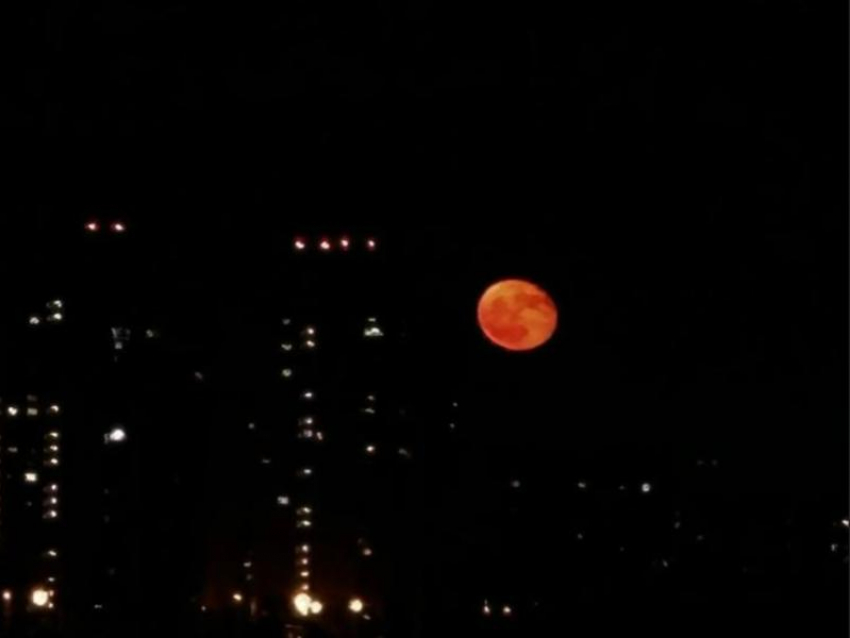 Кроваво-красную луну записали на видео в Воронеже
