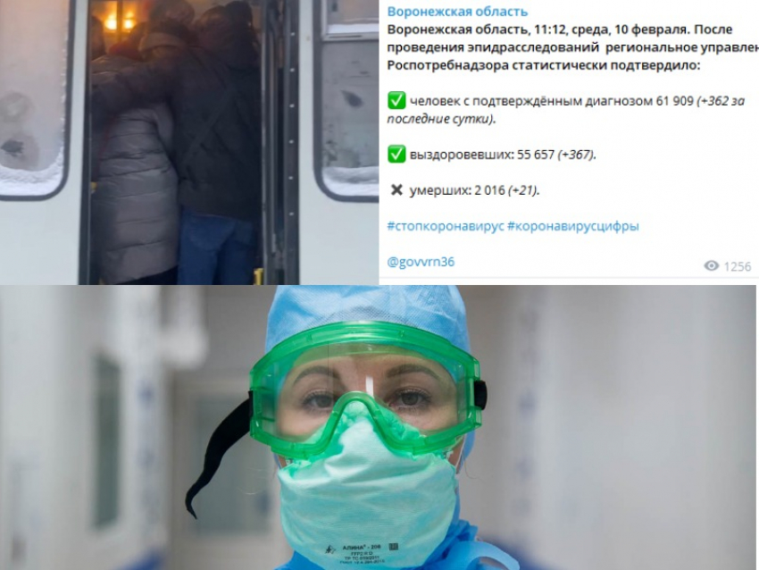 Коронавирус в Воронеже 10 февраля: более 2 тыс жертв COVID-19, забитые маршрутки и закрытый бар 