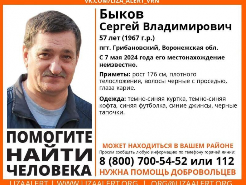 57-летнего мужчину, пропавшего два месяца назад, ищут в Воронежской области