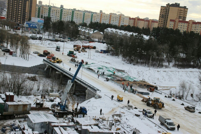 Воронежцев взбудоражили свежие фотографии со строительства развязки на 9 Января