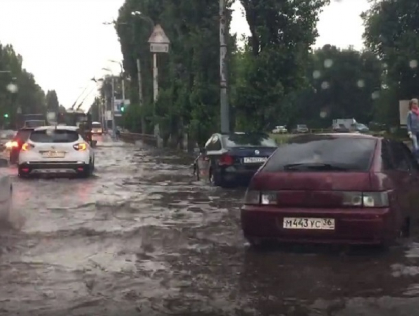 На видео попало, как Воронеж превратился в Венецию