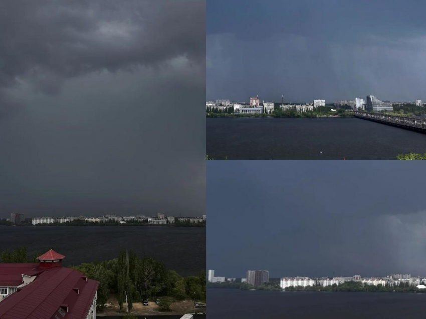 Надвижение первой майской грозы попало на видео в Воронеже