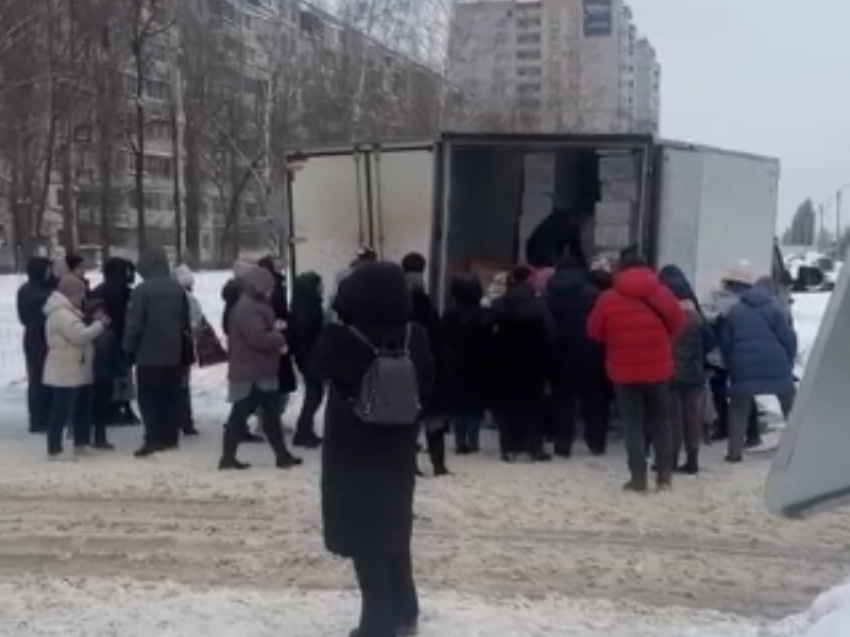 Космическую очередь за рыбой сняли в Воронеже