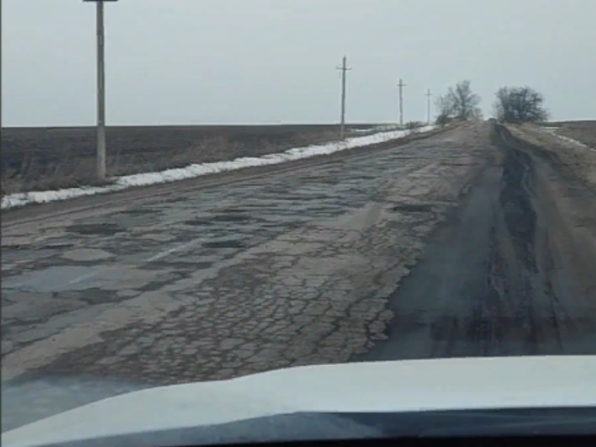 Нужен танк: в Воронежской области устали от ям на дороге