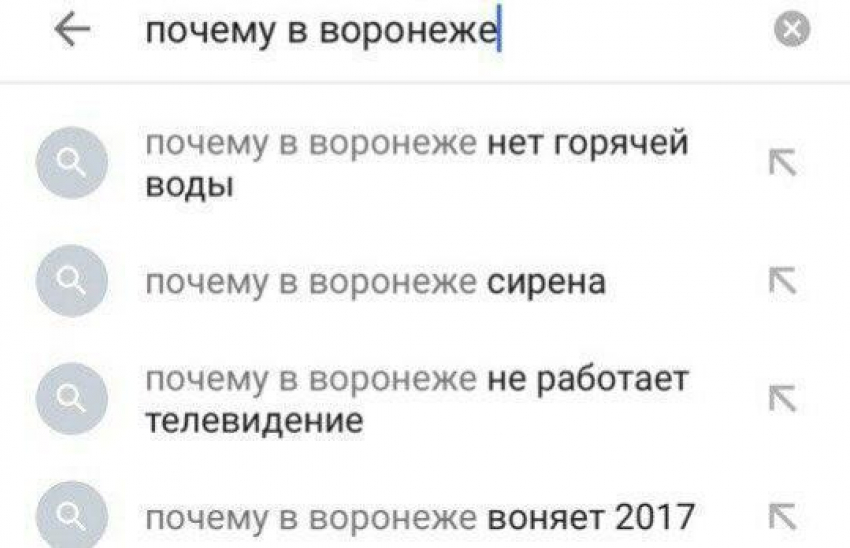 Пользователи Сети высмеяли странные поисковые запросы с Воронежем