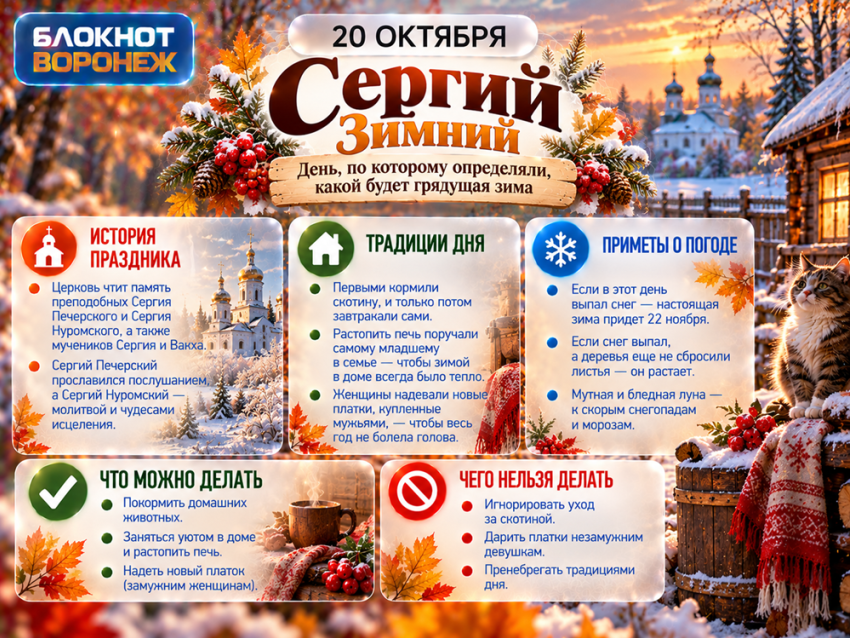 Печь растопит младший: главные запреты и обряды на Сергия Зимнего