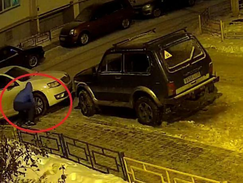 В Воронеже кража колпаков с машины за 3 секунды попала на видео