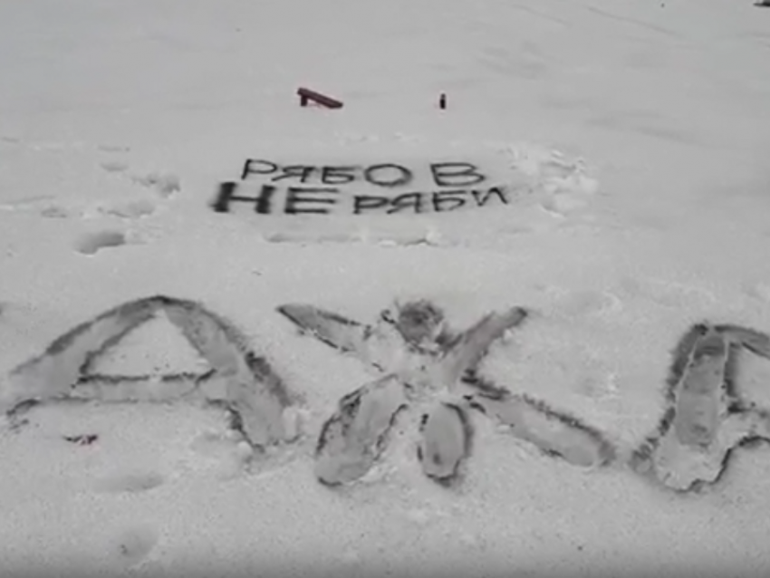 Надписями на снегу защищают город в Воронежской области