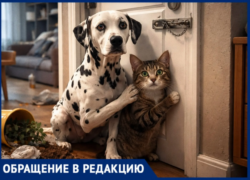«Сегодня она уже не лает»: собака и кошка неделю заперты в пустой квартире в Воронеже