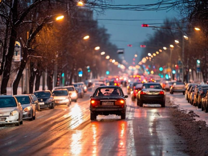 8-балльные пробки остановили движение в Воронеже вечером 19 декабря