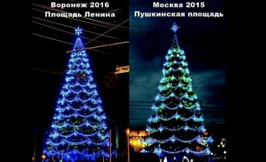 Мэрия Воронежа: Новогодняя ёлка, привезенная из столицы, абсолютно новая