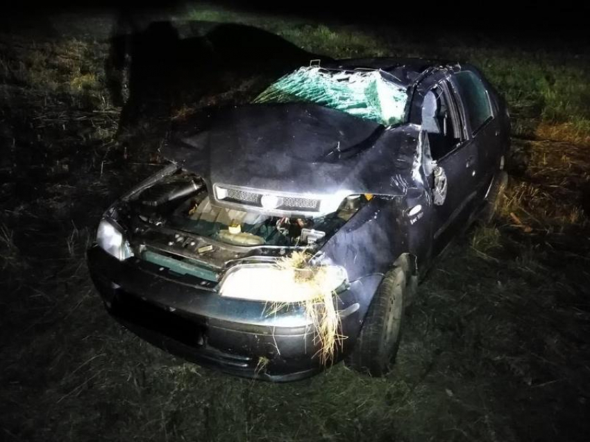 Автомобилист попал в больницу после кувырка легковушки в Воронежской области 