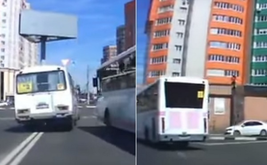 Два нарушения за две минуты: очередной маршруточный беспредел в Воронеже попал на видео