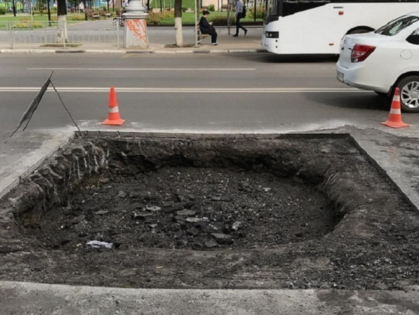 В центре Воронежа сфотографировали царя всех ям 