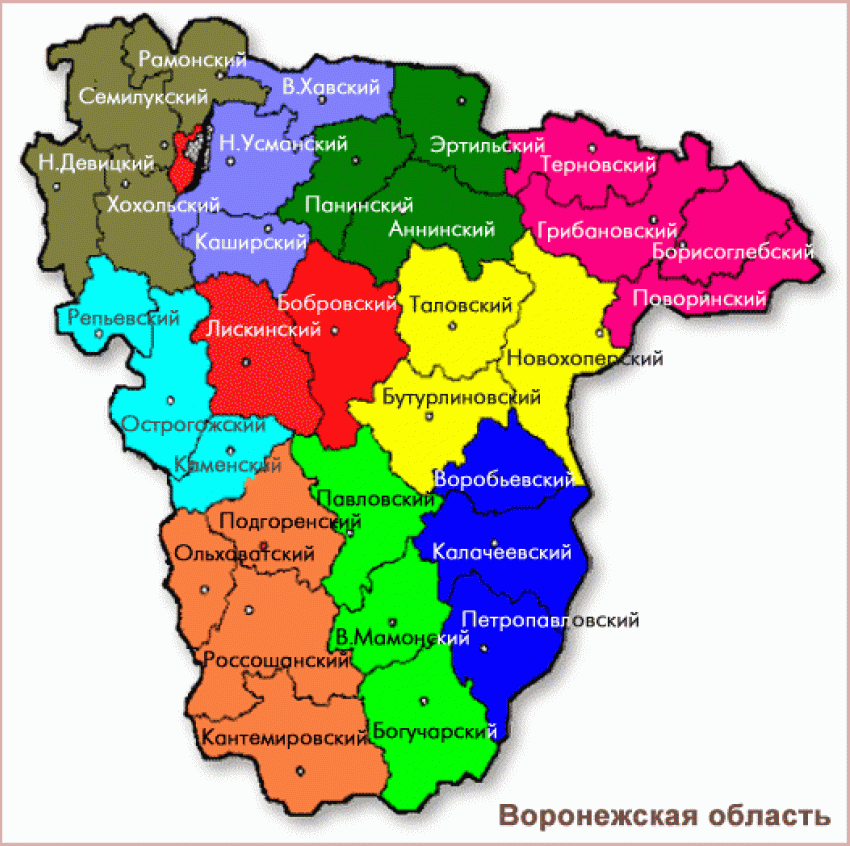 Воронежская область дорог подробная карта