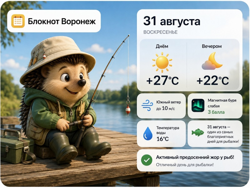 Какой будет погода в последний день уходящего лета в Воронеже?