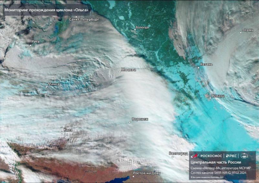 Как выглядит циклон «Ольга», накрывший Воронеж, показали из космоса