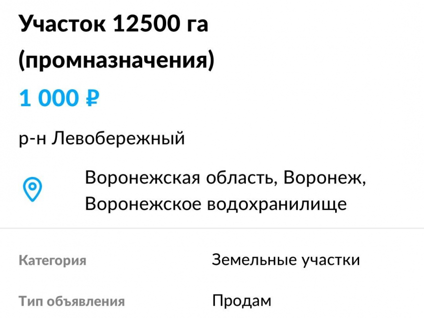 Ироничное объявление о продаже Воронежа нашли в Сети