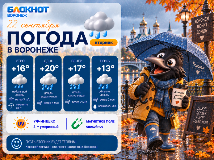 Льёт как из ведра: прогноз погоды в Воронеже