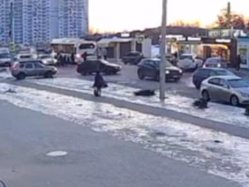 Момент наезда автобуса на 13-летнюю девочку попал на видео в Воронеже