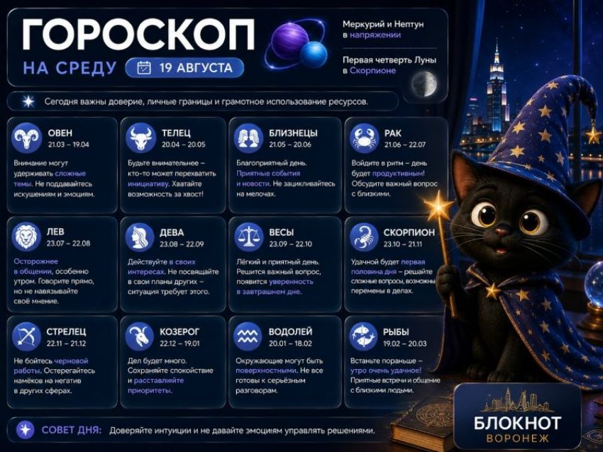 Меркурий и Нептун в напряжении: гороскоп на 19 августа