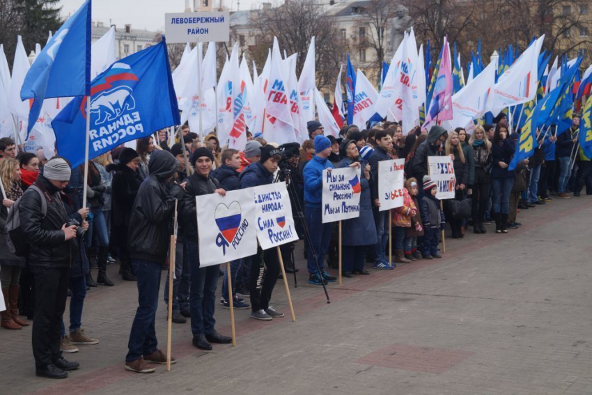 На День народного единства в Воронеже твердили про санкции и были признательны Владимиру Путину