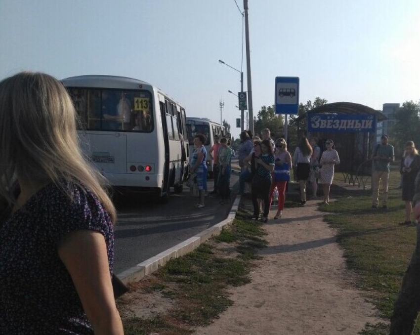 Дикие очереди образовались на автобусы из Шилово в Воронеже 