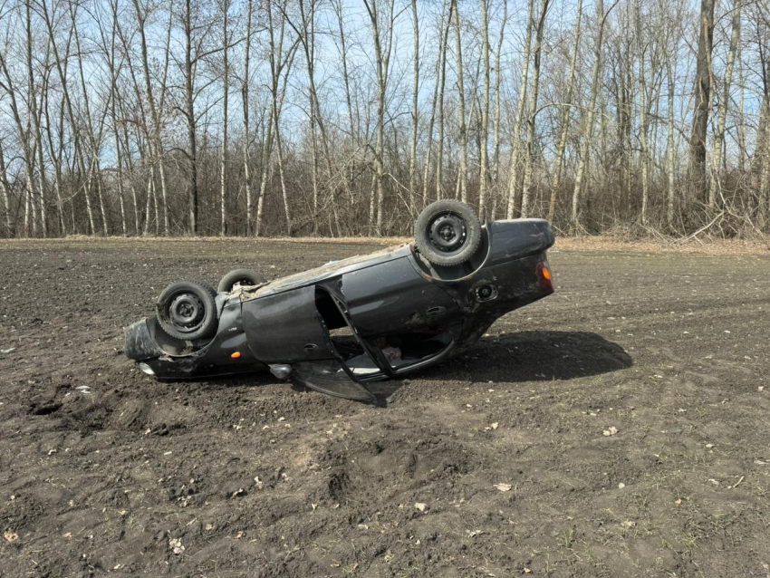  В Воронежской области автомобиль слетел с дороги и перевернулся