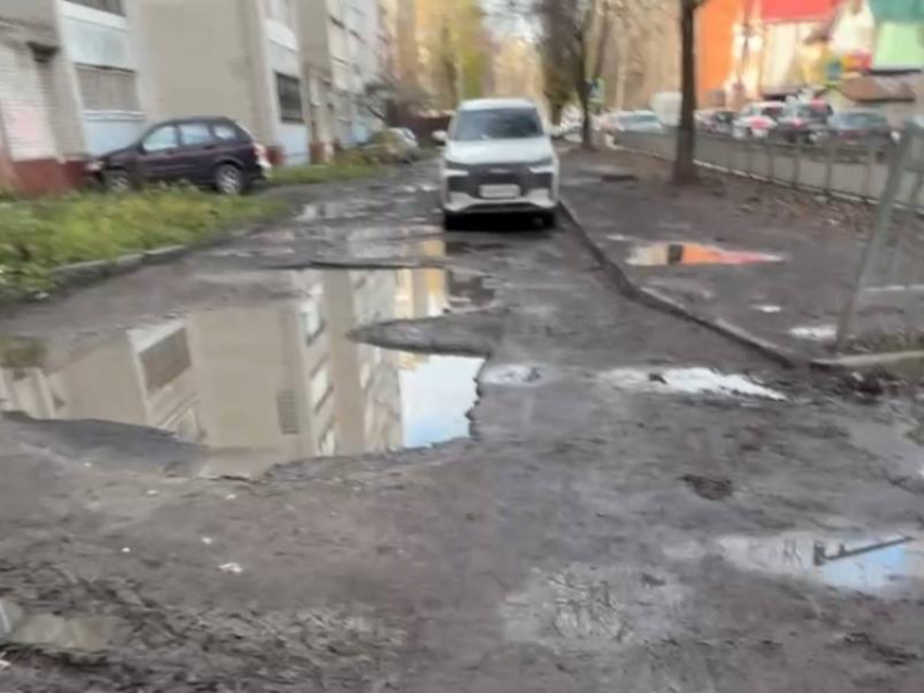 «Такое ощущение, что в глухой деревне» – болото вместо дороги в Воронеже показала мама с коляской