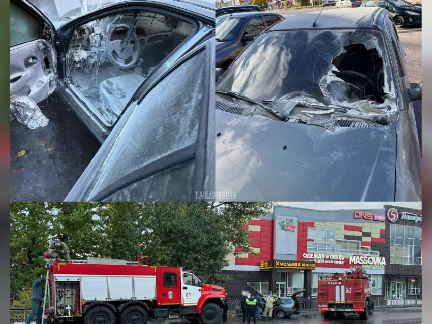 Иномарка вспыхнула на парковке в Воронежской области – опубликовано видео